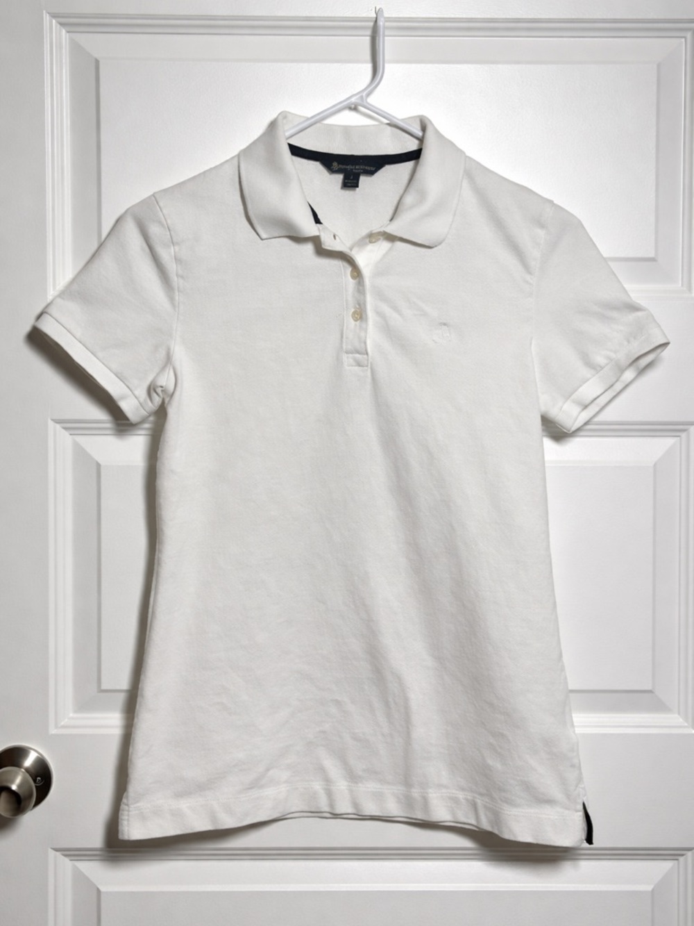 Brooks Brothers Boys Small White Polo Shirt Slim Fit Classic  School  Uniform